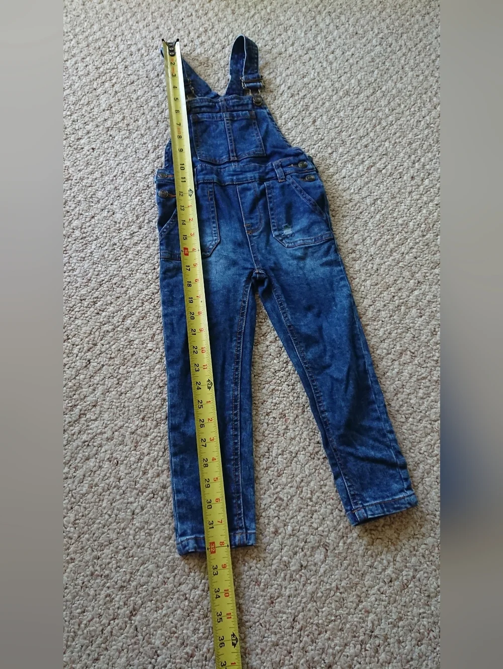 7 For All Mankind Toddler Girls Dark Wash Denim Overalls Size 4T